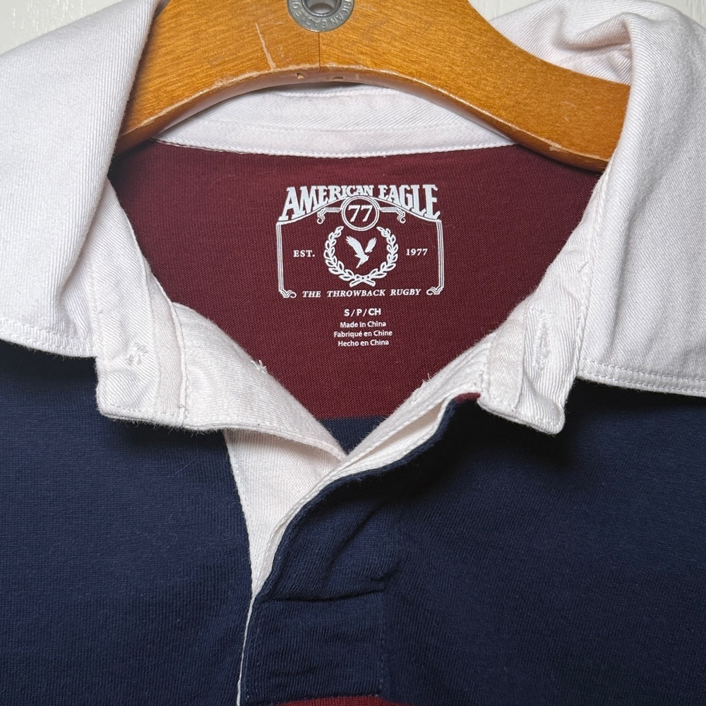 American Eagle Outfitters The Throwback Rugby Polo Cropped Shirt Size Small EUC - Picture 5 of 10